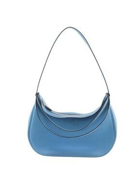 Hermes Caporal Togo Blue Jean Silver Shoulder Bag
